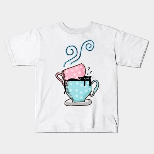 Cat Nap Coffee Kids T-Shirt